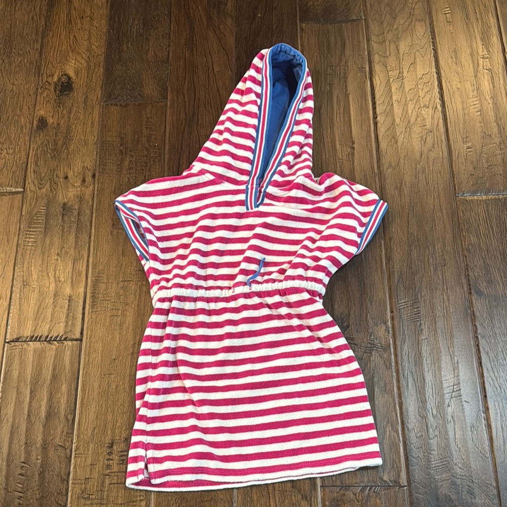 Boden Pink and White Striped Swim Coverup